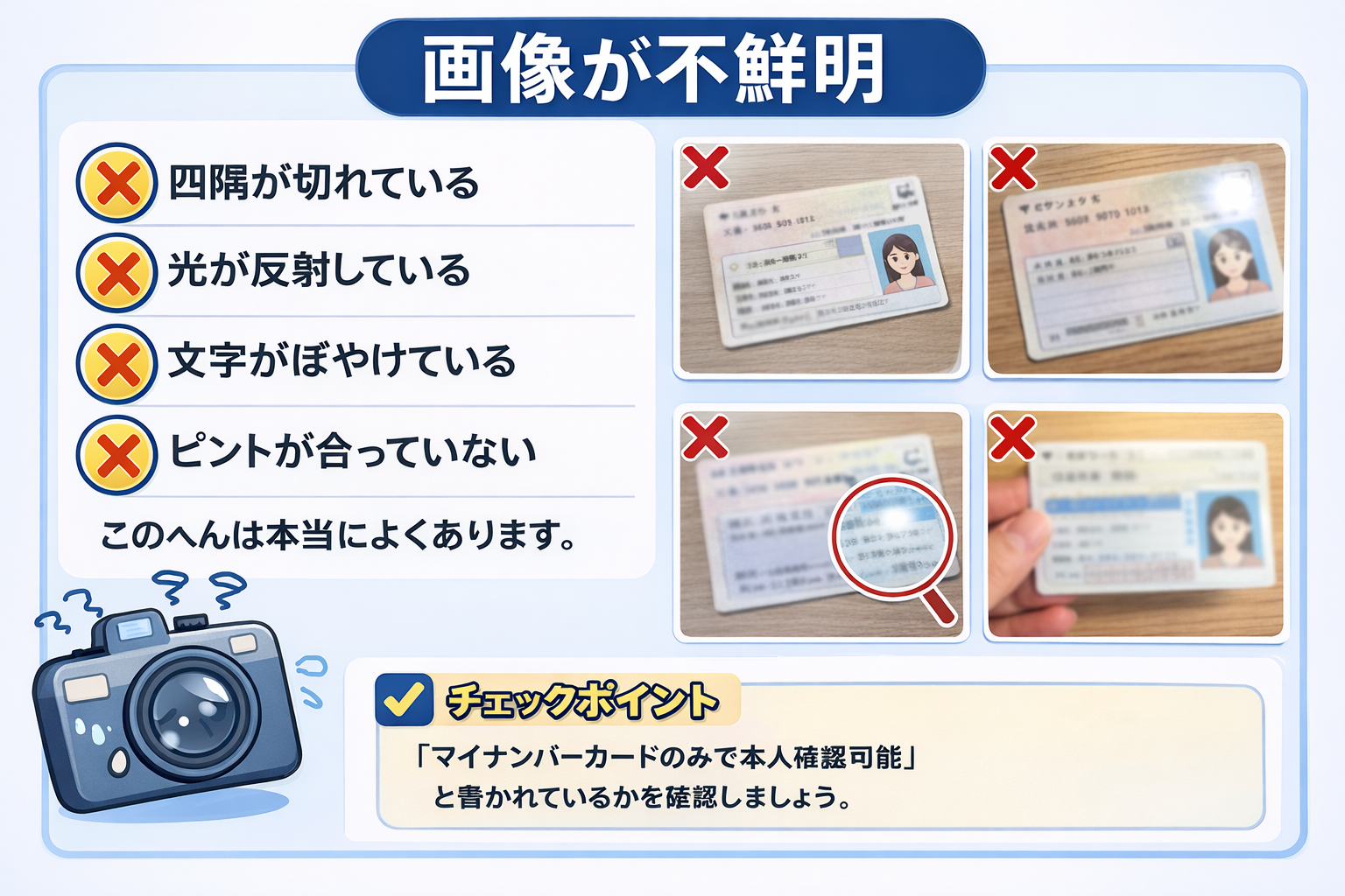 本人確認書類の差し戻しにつながるNG例